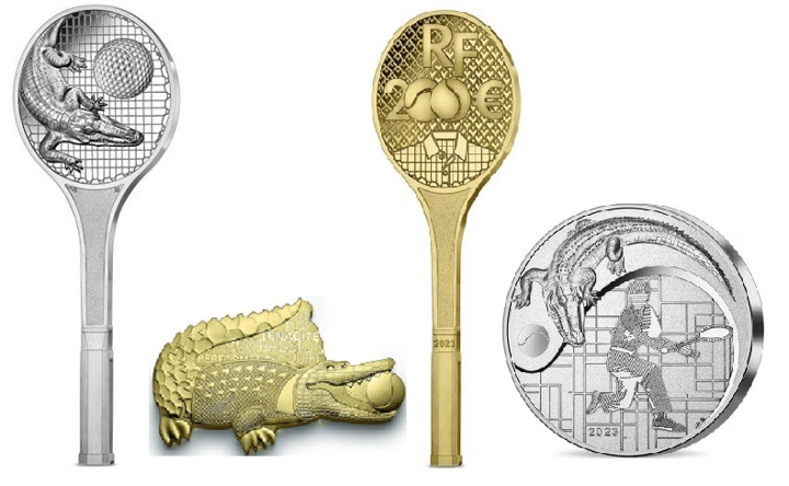 Во Франции выпустили монету в виде теннисной ракетки