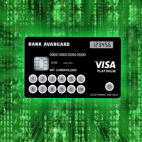 Банк Авангард приступает к выпуску нового типа карт Visa Platinum с дисплеем 