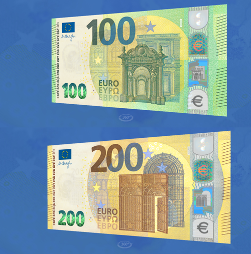 Центробанк ЕС обновил дизайн банкнот 100 и 200 евро
